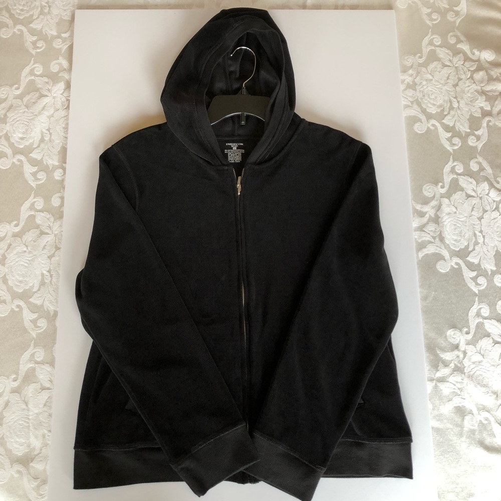 JONES NEW YORK SPORT BLACK VELOUR HOODY
